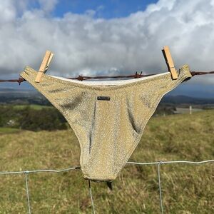 NWT Triangl Gold Bikini Shimmering Bottom Xl